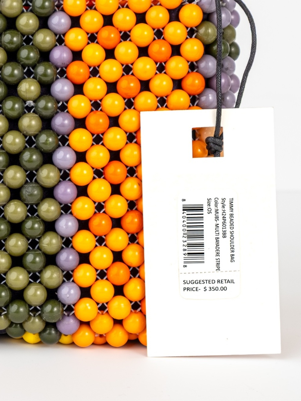 STAUD Multicolor Beaded Shoulder Bag — Pink, Orange, Yellow, Blue, Green, Cream. - Picture 12 of 16